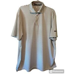 RLX Ralph Lauren Performance Polo Black Gray Stripe XL
